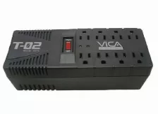 Regulador Vica T-02 1.2 Kva / 700 W, Entrada 127 V, 8 Salidas Ac, Negro